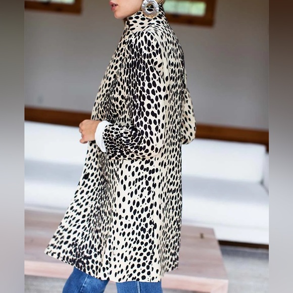 EMERSON FRY Wingtip Coat 2 Leopard Linen 10 - Picture 10 of 10